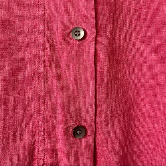 J. Jill 100% Linen Collared Button Down Top Size Large Long Sleeve Lightweight - Picture 5 of 12